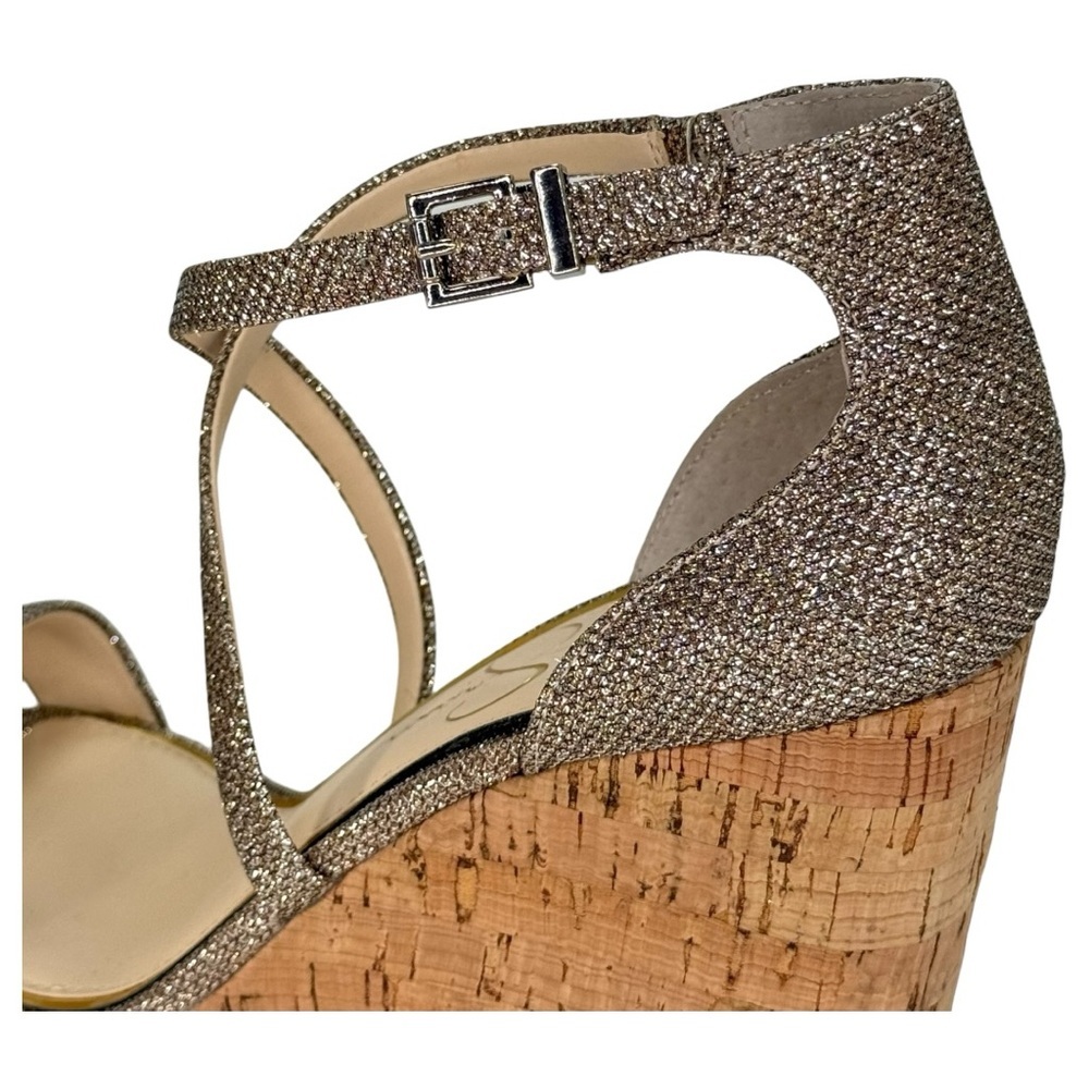 Jessica Simpson Stassi Gold Glitter Womens Wedge Heels Size 9.5M - Picture 8 of 11